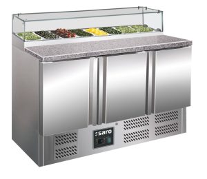SARO Pizzawerkbank met glasvitrine
model PS 300 G