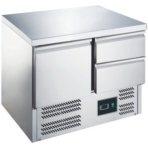 SARO Gekoelde werkbank met deur en lades,
model ES 901 S/S TOP 1/2