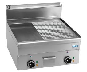 SARO Elektrische Grillplaat 1/2 Glad 1/2 Geribbeld 600x600
model EFT66LR