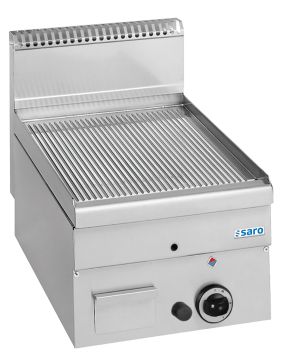 SARO Gas Grillplaat Geribbeld Tafelmodel 400x600
model GFT46R